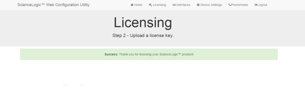 Image of the Licensing page upload step