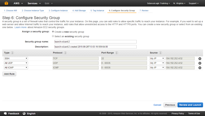 The Step 6: Configure Security Group page