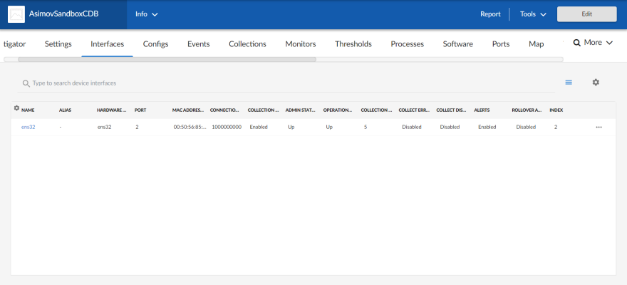 Image of the Device Information tab on the Device Investigator page