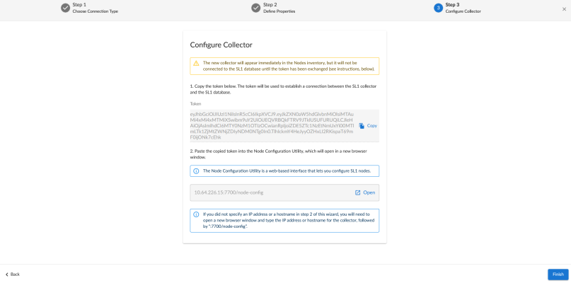 The Configure Collector window