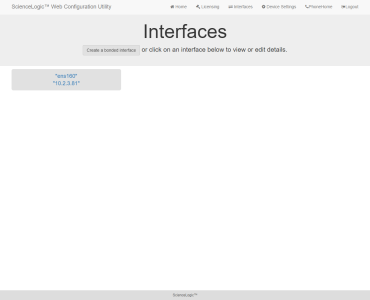 The Interfaces page
