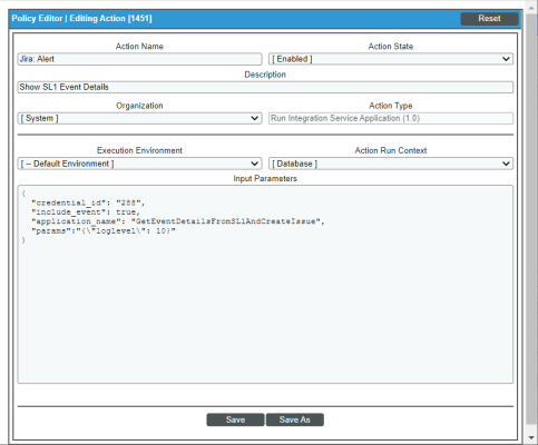 An image of the Application Configuration page.