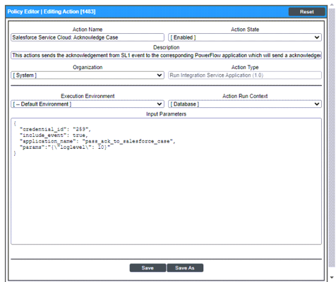 An image of the Application Configuration page.