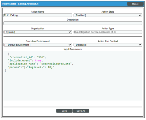 An image of the Application Configuration page.