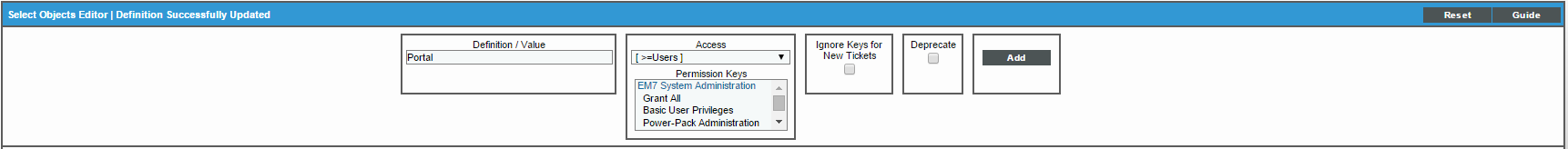 Image of the Select Objects Editor page