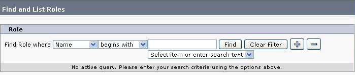 Image of the Find and List Roles window