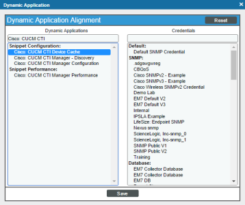 Image of the Dynamic Application Alignment page