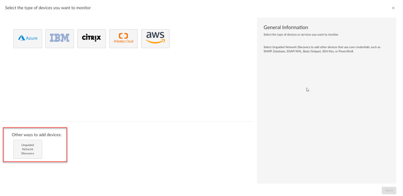 Image of the Add Devices wizard, page 1