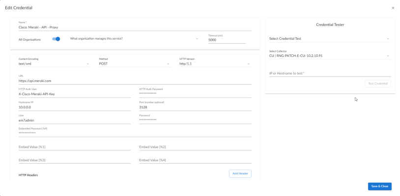 An image of the SOAP/XML Create Credential page.