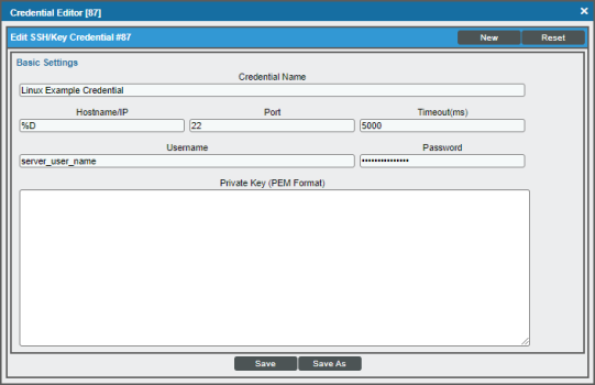 An image of the Credential Editor page.