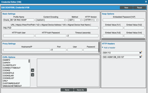 An image of the SOAP/XML Create Credential page.
