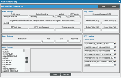 An image of the SOAP/XML Create Credential page.