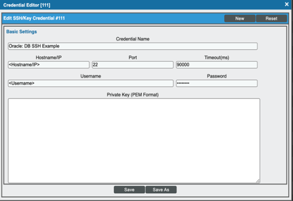 An image of the Credential Editor page.