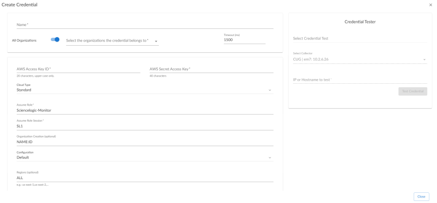 Credential for Assume Role Guided Discovery