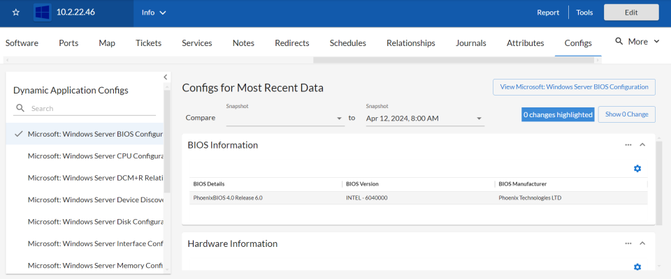 Image of the Device Information tab on the Device Investigator page