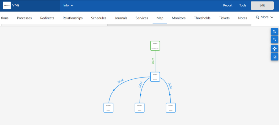 The Map tab of the Device Investigator page