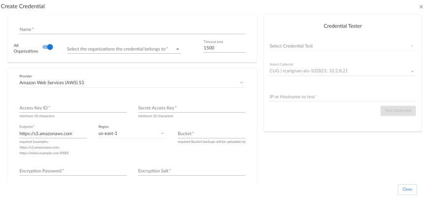 An image of the IBM Create Credential page.