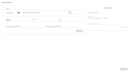 An image of the SNMP Create Credential page