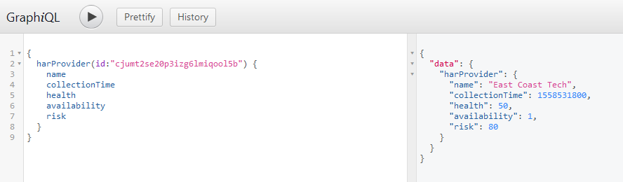 Image of the GraphiQL query page