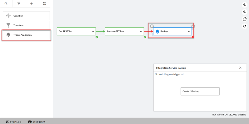 Image of the Trigger Application operator on the PowerFlow Builder page.