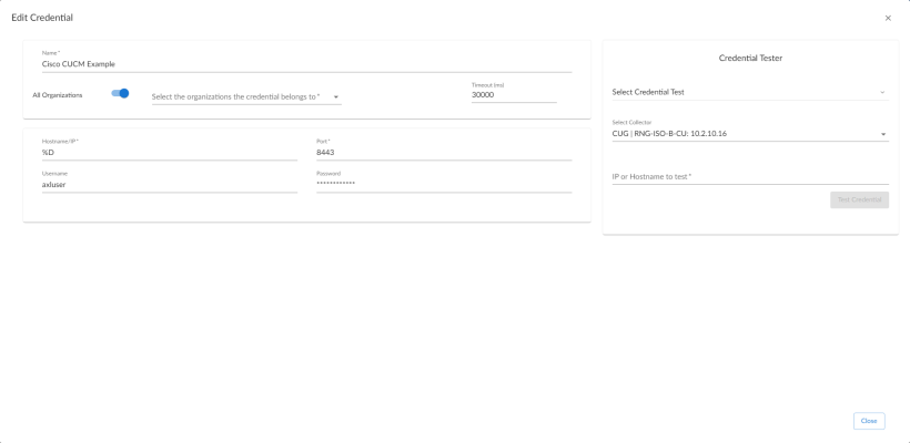 An image of the VMware Create Credential page.