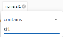 The Name search criterion, with the "contains" option set to "sl1"