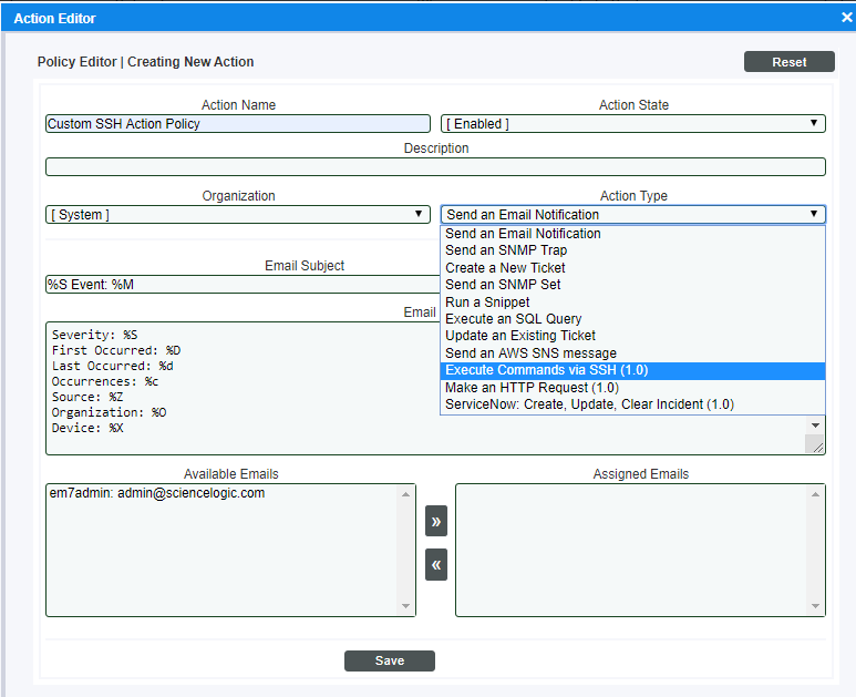 Customizing Linux SSH Actions