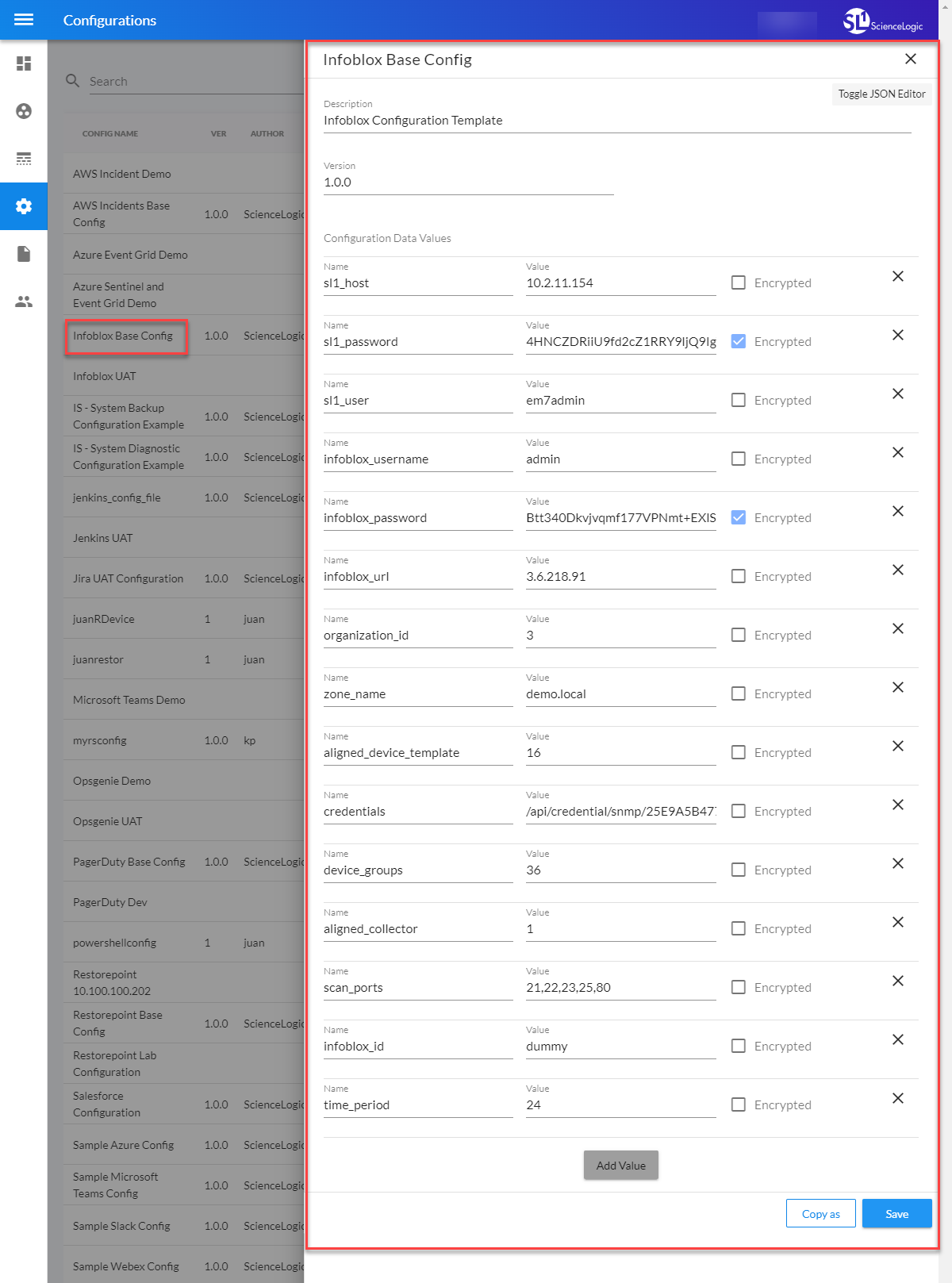 Configuring Applications for the Infoblox Base SyncPack