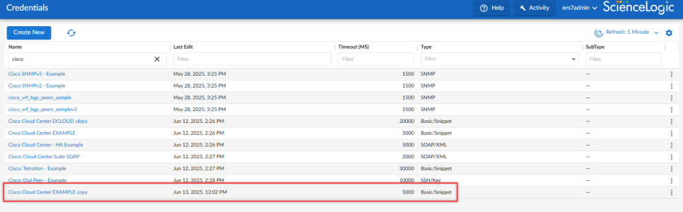 Create a Basic/Snippet credential for Cisco CloudCenter