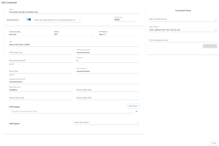 Edit the Couchbase SOAP/XML credential