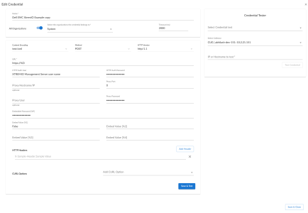 Edit SOAP/XML credential for Dell EMC XtremIO