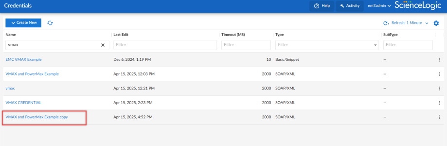 Copied credential on the guided discovery workflow.