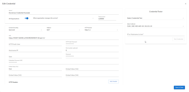 An image of the SOAP/XML Create Credential page.