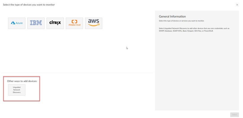 Image of the Add Devices wizard, page 1