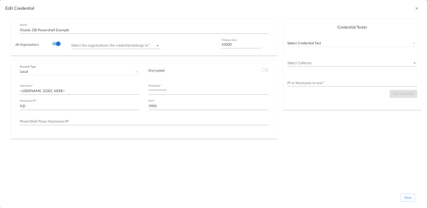 An image of the powershell Create Credential page.