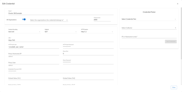An image of the SOAP/XML Create Credential page.