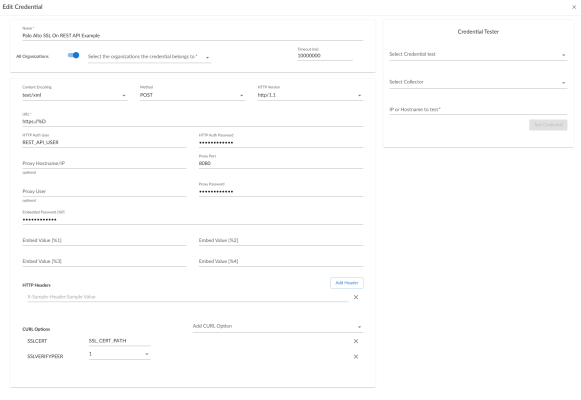 An image of the SOAP/XML Create Credential page.