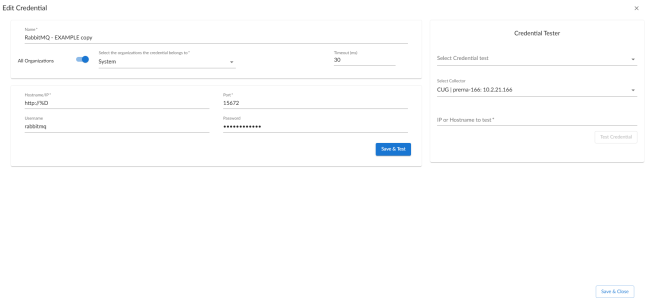 Edit the RabbitMQ Basic/Snippet credential