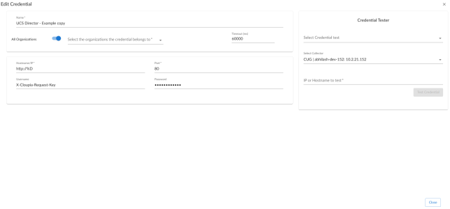 Edit Basic/Snippet credential for Cisco UCS Director
