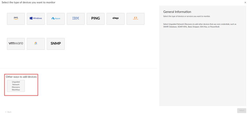 Image of the Add Devices wizard, page 1