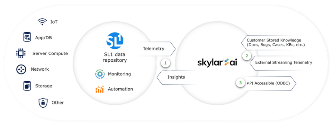 Image of the Skylar AI and SL1 exchange of data.