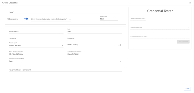 An image of the powershell Create Credential page.