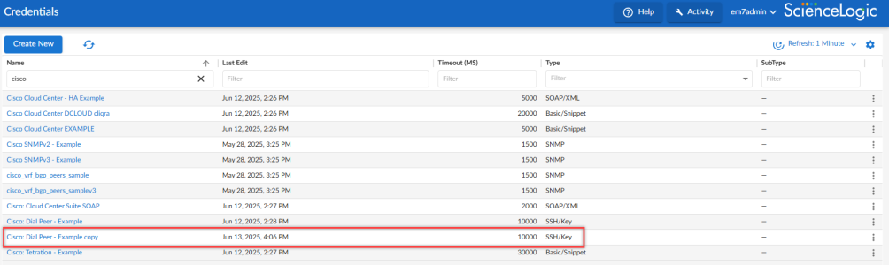 Create SSH/Key credential for Cisco: UC Ancillary