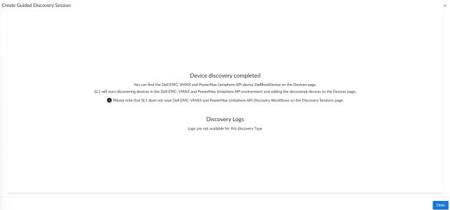 Discovery complete message