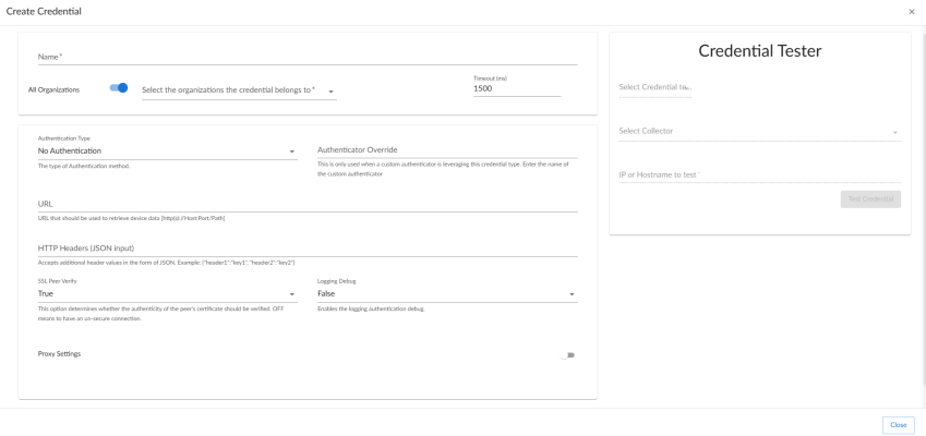 NetApp v100 REST  Create Credential modal