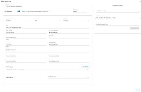 Edit the Cisco: Video Endpoint SOAP/XML credential