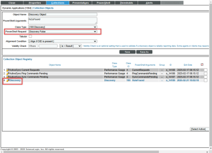 Manually update Discovery collection objects on the PowerShell Request to false