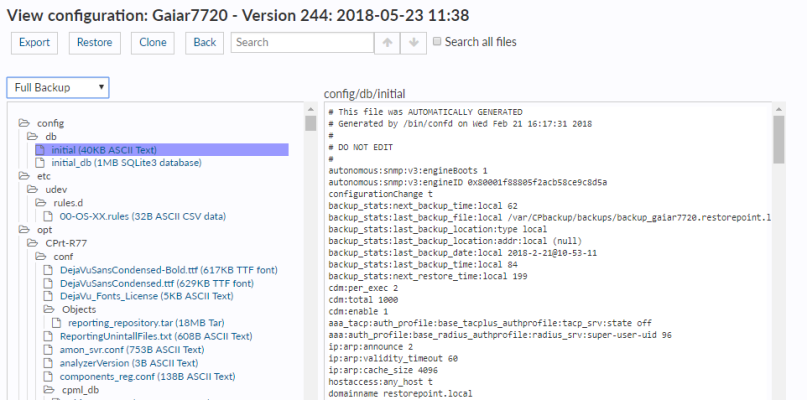 Image of the Restorepoint View Configuration page