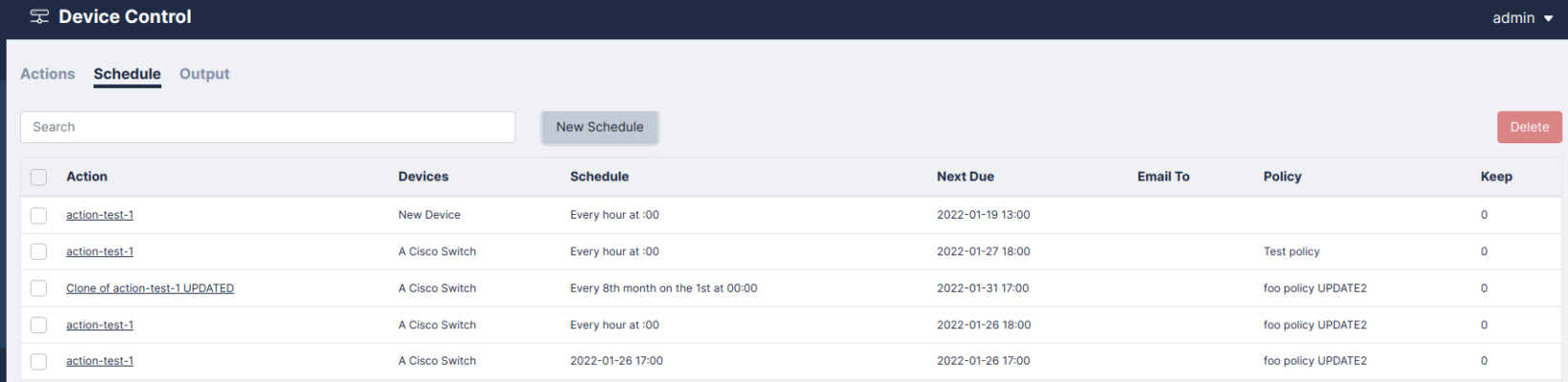 Image of the Restorepoint Device Control page