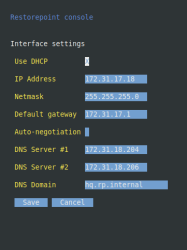 Image of the Interface Settings for the Restorepoint console